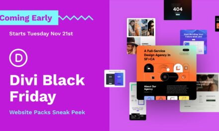 Unlocking 4 Exclusive Divi Website Packs for Black Friday